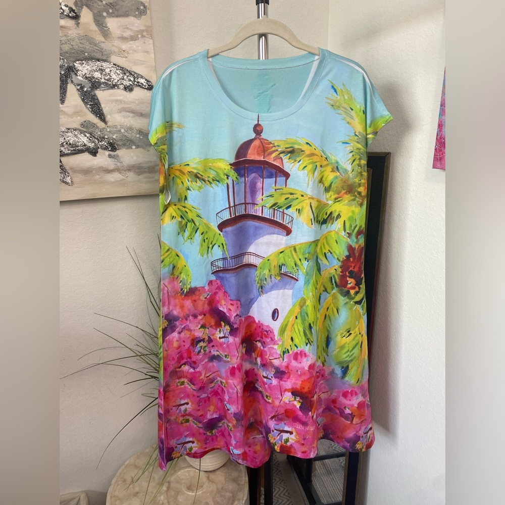 Ellen Negley Art & Sol Lighthouse Sheath Dress Size M